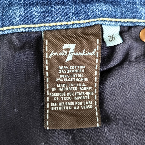 7 For All Mankind Josefina Skinny Boyfriend Medium Wash Distressed Jeans sz. 26 - Picture 10 of 10